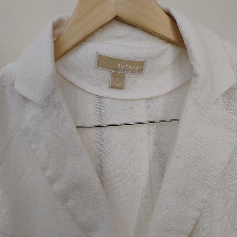 Michael Kors White Linen Blazer - Picture 3 of 5